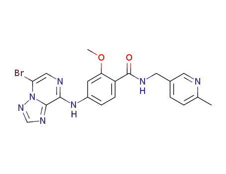 4-(5-bromo-[1,2,4]triazolo[1,5-a]pyrazin-8-ylamino)-2-methoxy-N-[(6-methyl-pyridin-3-yl)methyl]benzamide