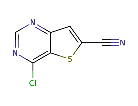 Molecular Structure of 875798-54-2 (4-Chlorothieno[3,2-d]pyriMidine-6-carbonitrile)