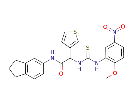 N-(indan-5-yl)-2-[3-(2-methoxy-5-nitrophenyl)thioureido-2-(3-thienyl)]acetamide