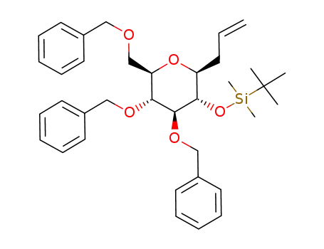 ((2S,3S,4S,5R,6R)-2-allyl-4,5-bis(benzyloxy)-6-(benzyloxymethyl)-tetrahydro-2H-pyran-3-yloxy)(tert-butyl)dimethylsilane