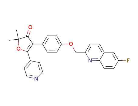 4-(4-((6-fluoroquinolin-2-yl)methoxy)phenyl)-2,2-dimethyl-5-(pyridin-4-yl)furan-3(2H)-one