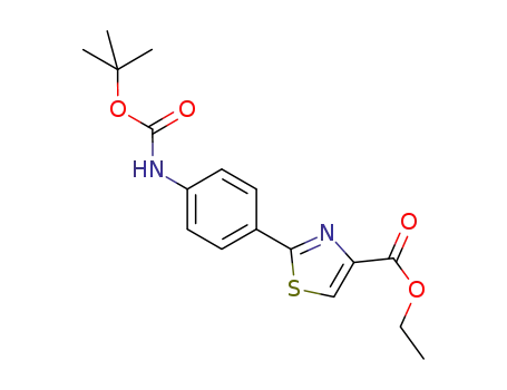 Molecular Structure of 494854-19-2 (ethyl 2-(4-(tert-butoxycarbonylamino)phenyl)thiazole-4-carboxylate)