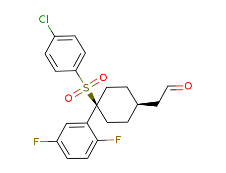 Cyclohexaneacetaldehyde, 4-[(4-chlorophenyl)sulfonyl]-4-(2,5-difluorophenyl)-, cis-