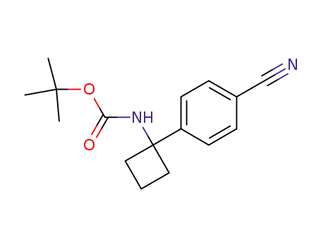 Molecular Structure of 1032349-97-5 (tert-butyl 1-(4-cyanophenyl)cyclobutylcarbamate)