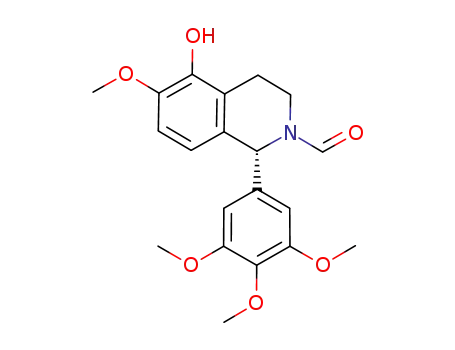 Molecular Structure of 929050-66-8 (2(1H)-Isoquinolinecarboxaldehyde,
3,4-dihydro-5-hydroxy-6-methoxy-1-(3,4,5-trimethoxyphenyl)-, (1R)-)