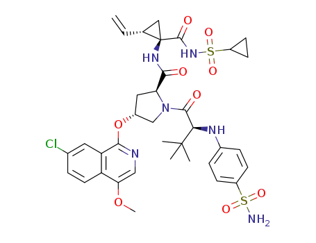 3-methyl-N-(4-sulfamoylphenyl)-L-valyl-(4R)-4-((7-chloro-4-methoxy-1-isoquinolinyl)oxy)-N-((1R,2S)-1-((cyclopropylsulfonyl)carbamoyl)-2-vinylcyclopropyl)-L-prolinamide