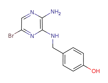 Molecular Structure of 827602-49-3 (4-[(3-AMINO-6-BROMOPYRAZIN-2-YLAMINO)METHYL]PHENOL)