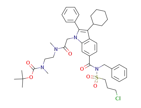 tert-butyl {2-[{[6-({benzyl[(3-chloropropyl)sulfonyl]amino}carbonyl)-3-cyclohexyl-2-phenyl-1H-indol-1-yl]acetyl}(methyl)amino]ethyl}methylcarbamate