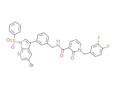 1-(3,4-difluoro-benzyl)-2-oxo-1,2-dihydro-pyridine-3-carboxylic acid 3-(1-benzenesulfonyl-5-bromo-1H-pyrrolo[2,3-b]pyridin-3-yl)-benzylamide