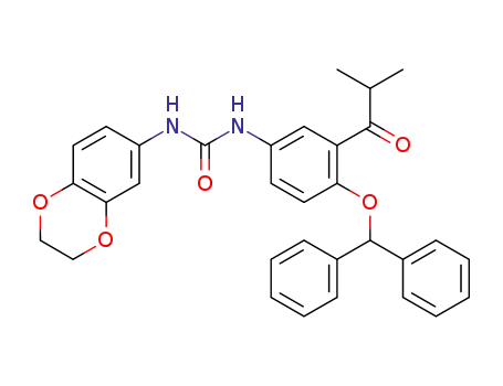 Urea,
N-(2,3-dihydro-1,4-benzodioxin-6-yl)-N'-[4-(diphenylmethoxy)-3-(2-meth
yl-1-oxopropyl)phenyl]-