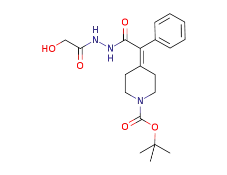 Molecular Structure of 676491-35-3 (1-Piperidinecarboxylic acid,
4-[2-[2-(hydroxyacetyl)hydrazino]-2-oxo-1-phenylethylidene]-,
1,1-dimethylethyl ester)