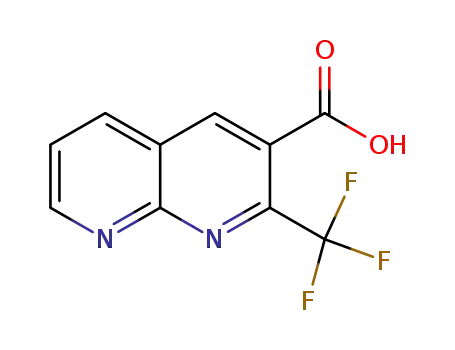 Molecular Structure of 241154-08-5 (2-(TRIFLUOROMETHYL)-1,8-NAPHTHYRIDINE-3-CARBOXYLIC ACID)