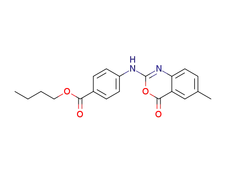 Molecular Structure of 282529-90-2 (butyl 4-[(6-methyl-4-oxo-4H-3,1-benzoxazin-2-yl)amino]benzoate)