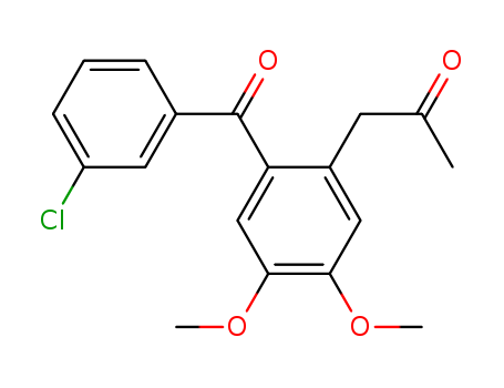 Molecular Structure of 104278-22-0 (2-Propanone, 1-[2-(3-chlorobenzoyl)-4,5-dimethoxyphenyl]-)