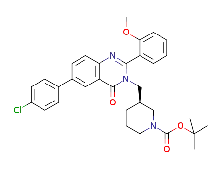 Molecular Structure of 875269-93-5 (tert-butyl (3S)-3-{[6-(4-chlorophenyl)-2-(2-methoxyphenyl)-4-oxoquinazolin-3(4H)-yl]methyl}piperidine-1-carboxylate)