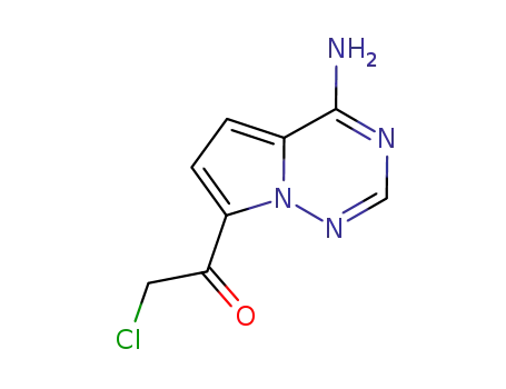 Molecular Structure of 937047-12-6 (1-(4-aminopyrrolo[2,1-f][1,2,4]triazin-7-yI)-2-chIoroethanone)