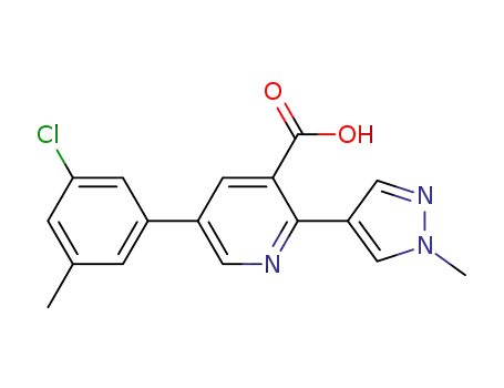 5-(3-chloro-5-methylphenyl)-2-(1-methyl-1H-pyrazol-4-yl)nicotinic acid