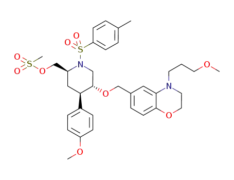 (2S,4R,5R)-methanesulfonic acid 4-(4-methoxy-phenyl)-5-[4-(3-methoxy-propyl)-3,4-dihydro-2H-benzo[1,4]oxazin-6-ylmethoxy]-1-(toluene-4-sulfonyl)-piperidin-2-ylmethyl ester