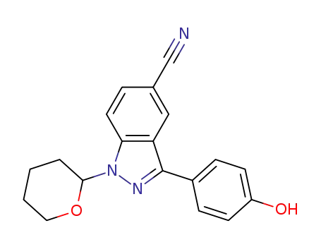 1H-Indazole-5-carbonitrile,
3-(4-hydroxyphenyl)-1-(tetrahydro-2H-pyran-2-yl)-