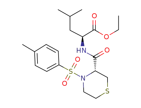 Molecular Structure of 510714-32-6 ((2S)-4-methyl-2-{[(3R)-4-(toluene-4-sulfonyl)thiomorpholine-3-carbonyl]amino}pentanoic acid ethyl ester)