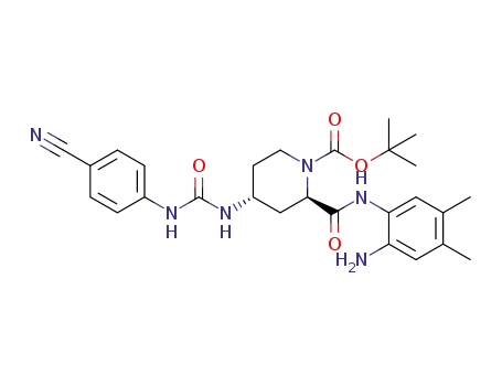 (2R,4R)-tert-butyl 2-((2-amino-4,5-dimethylphenyl)carbamoyl)-4-(3-(4-cyanophenyl)ureido)piperidine-1-carboxylate