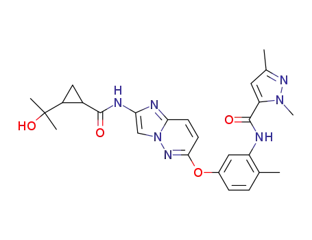 N-(5-{[2-({[2-(1-hydroxy-1-methylethyl)cyclopropyl]carbonyl}amino)imidazo[1,2-b]pyridazin-6-yl]oxy}-2-methylphenyl)-1,3-dimethyl-1H-pyrazole-5-carboxamide