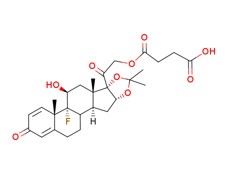 Pregna-1,4-diene-3,20-dione,21-(3-carboxy-1-oxopropoxy)-9-fluoro-11-hydroxy-16,17-[(1-methylethylidene)bis(oxy)]-,(11b,16a)-