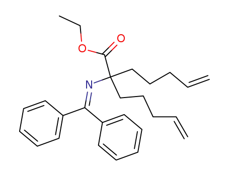 Molecular Structure of 1068435-22-2 (ethyl 2-(diphenylmethyleneamino)-2-(pent-4-enyl)hept-6-enoate)