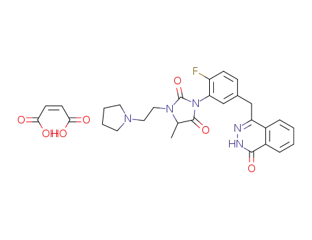 3-(2-fluoro-5-((4-oxo-3,4-dihydrophthalazin-1-yl)methyl)phenyl)-5-methyl-1-(2-(pyrrolidin-1-yl)ethyl)imidazolidine-2,4-dione maleate