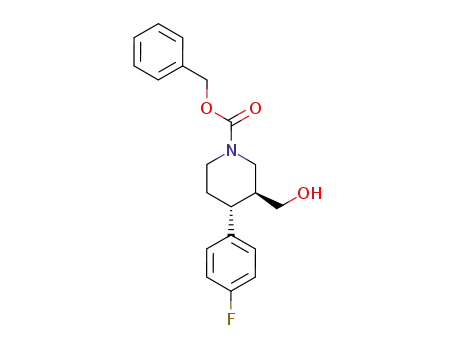 Molecular Structure of 392328-26-6 ((3S,4R)-(-)-N-benzyloxycarbonyl-4-(4'-fluorophenyl)-3-hydroxyMethylpiperidine)