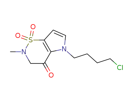 Molecular Structure of 232945-13-0 (5-(4-chlorobutyl)-2-methyl-2,3,4,5-tetrahydropyrrolo[2,3-e][1,2]thiazin-4-one 1,1-dioxide)