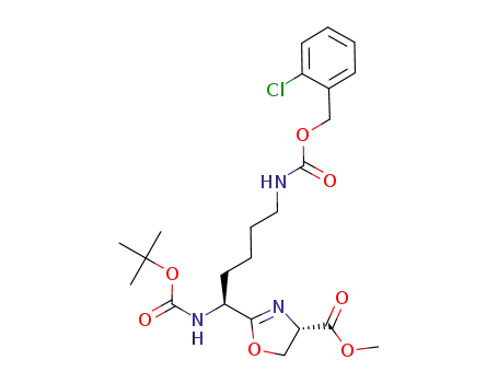 2-[1-tert-butoxycarbonylamino-5-(2-chlorobenzyloxycarbonylamino)pentyl]-4,5-dihydrooxazole-4-carboxylic acid methyl ester
