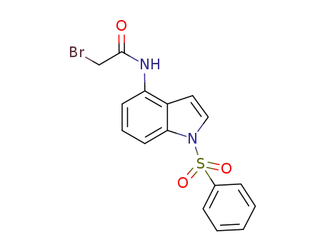 Molecular Structure of 850655-63-9 (Acetamide, 2-bromo-N-[1-(phenylsulfonyl)-1H-indol-4-yl]-)