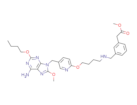 2-butoxy-8-methoxy-9-{6-[4-(3-methoxycarbonylmethylbenzyl)aminobutoxy]pyridin-3-ylmethyl}adenine