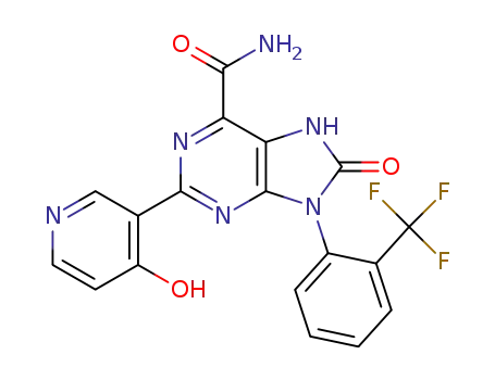 2-(4-hydroxypyridin-3-yl)-8-oxo-9-(2-(trifluoromethyl)phenyl)-8,9-dihydro-7H-purine-6-carboxamide