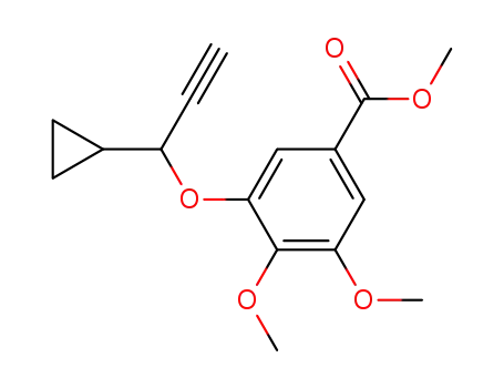 Molecular Structure of 192315-04-1 (Benzoic acid, 3-[(1-cyclopropyl-2-propynyl)oxy]-4,5-dimethoxy-, methyl
ester)
