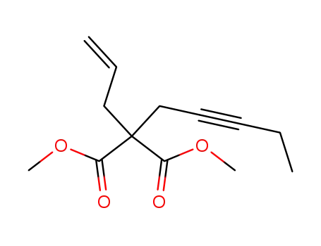 Molecular Structure of 191801-56-6 (dimethyl 2-allyl-2-(pent-2-ynyl)malonate)