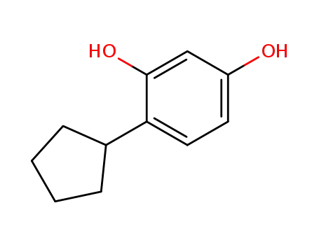 Molecular Structure of 21713-03-1 (4-cyclopentylbenzene-1,3-diol)