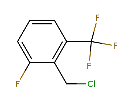 Molecular Structure of 1001096-10-1 (2-(Chloromethyl)-1-fluoro-3-(trifluoromethyl)benzene)