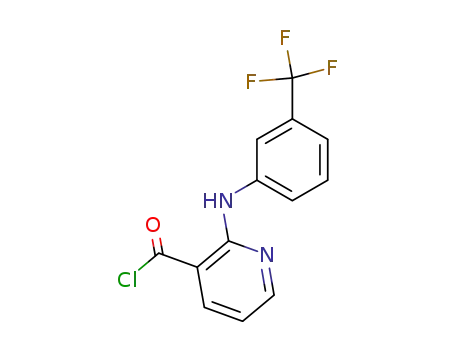 Molecular Structure of 70458-49-0 (3-Pyridinecarbonyl chloride, 2-[[3-(trifluoromethyl)phenyl]amino]-)