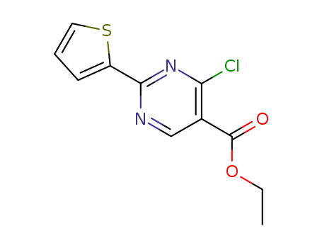 Molecular Structure of 188937-40-8 (Ethyl 4-chloro-2-thien-2-ylpyrimidine-5-carboxylate)