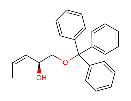 Molecular Structure of 1132969-94-8 ((S,Z)-1-(trityloxy)pent-3-en-2-ol)
