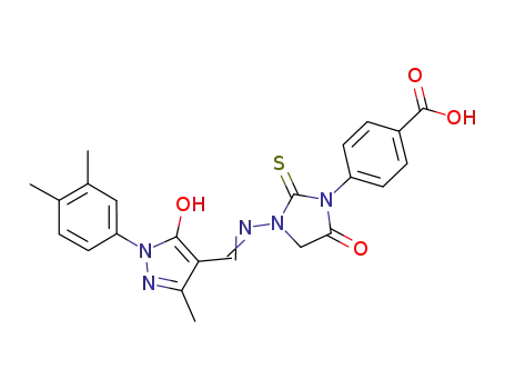 3-(4-carboxyphenyl)-1-[(1-(3,4-dimethylphenyl)-5-hydroxy-3-methyl-1H-pyrazol-4-ylmethylene)amino]-2-thioxoimidazolidin-4-one