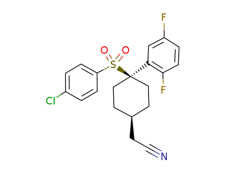 Cyclohexaneacetonitrile, 4-[(4-chlorophenyl)sulfonyl]-4-(2,5-difluorophenyl)-, cis-