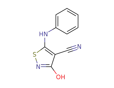 Molecular Structure of 1137-65-1 (4-Isothiazolecarbonitrile, 2,3-dihydro-3-oxo-5-(phenylamino)-)