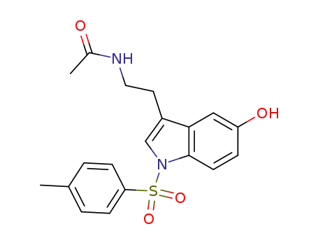 Molecular Structure of 1020701-52-3 (N-(2-(5-hydroxy-1-tosyl-1H-indol-3-yl)ethyl)acetamide)