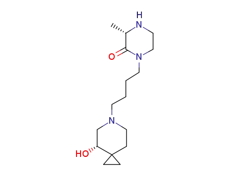 Molecular Structure of 1205543-16-3 ((S)-1-[4-((S)-4-hydroxy-6-aza-spiro[2.5]oct-6-yl)-butyl]-3-methyl-piperazin-2-one)