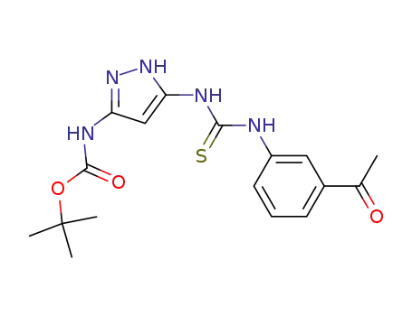 {5-[3-(3-acetyl-phenyl)-thioureido]-1H-pyrazol-3-yl}-carbamic acid tert-butyl ester