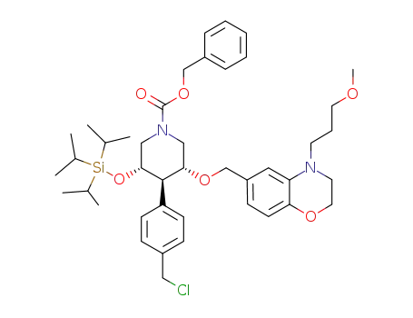 (3R,4R,5S)-4-(4-chloromethyl-phenyl)-3-[4-(3-methoxy-propyl)-3,4-dihydro-2H-benzo[1,4]oxazin-6-ylmethoxy]-5-triisiopropylsilanyloxy-piperidine-1-carboxylic acid benzyl ester