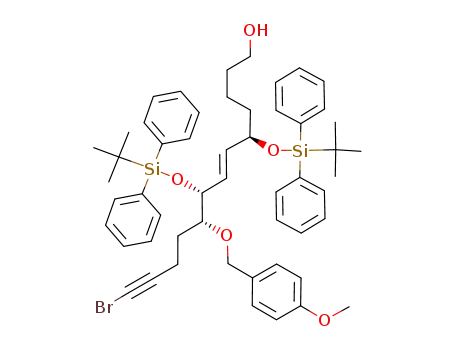 BrCCCH<sub>2</sub>CH<sub>2</sub>CH(p-methoxybenzyloxy)CH(tert-butyldiphenylsilyloxy)CHCHCH(tert-butyldiphenylsilyloxy)(CH<sub>2</sub>)4OH